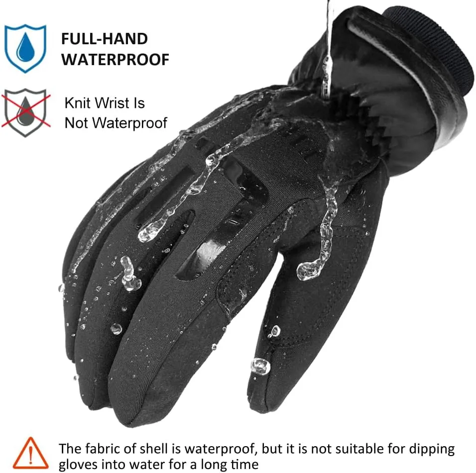 -40℉ Waterproof Winter Thermal Gloves-3M Thinsulate Windproof Touch Screen Warm Gloves-for Driving Cycling-for Women and Men