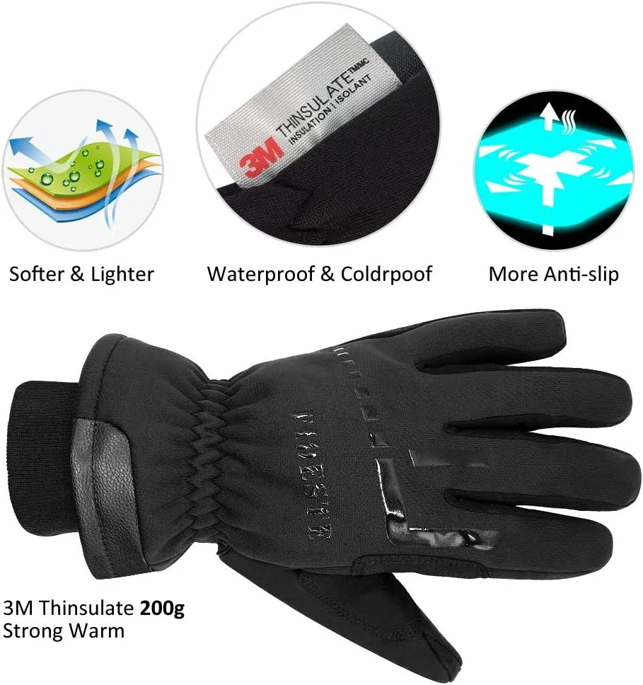 -40℉ Waterproof Winter Thermal Gloves-3M Thinsulate Windproof Touch Screen Warm Gloves-for Driving Cycling-for Women and Men