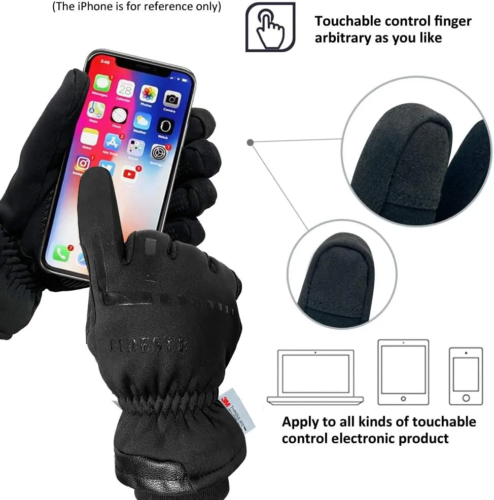 -40℉ Waterproof Winter Thermal Gloves-3M Thinsulate Windproof Touch Screen Warm Gloves-for Driving Cycling-for Women and Men