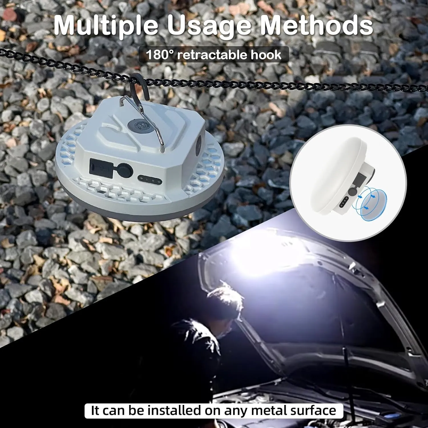 10000mAh Rechargeable Hanging Tent Light with Magnet, 30W 4000LM LED 3 Color Lighting Modes (Remote) Power Bank Camping Lantern, Portable IPX5 Waterproof LED Flashlight for Emergency & Gift