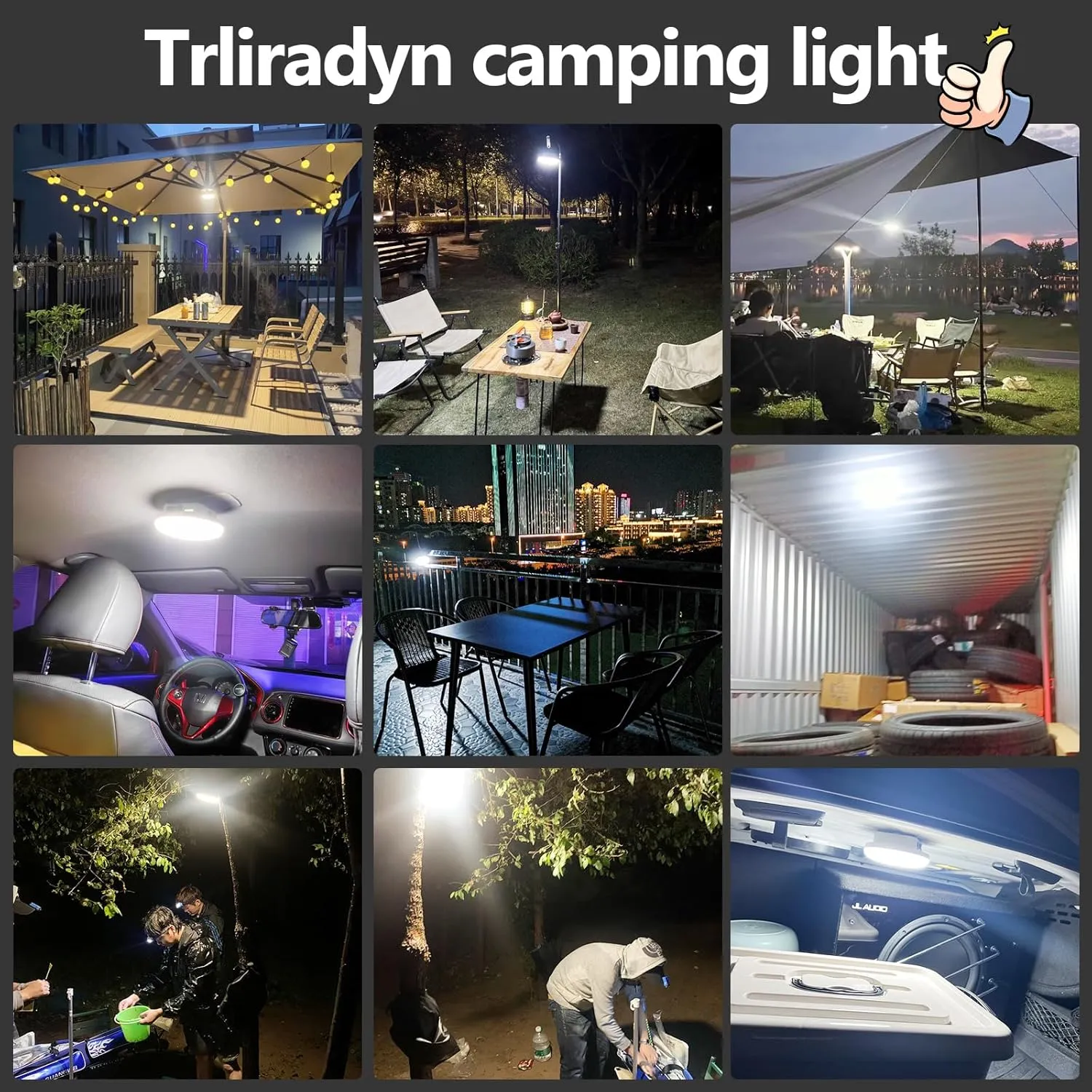 10000mAh Rechargeable Hanging Tent Light with Magnet, 30W 4000LM LED 3 Color Lighting Modes (Remote) Power Bank Camping Lantern, Portable IPX5 Waterproof LED Flashlight for Emergency & Gift