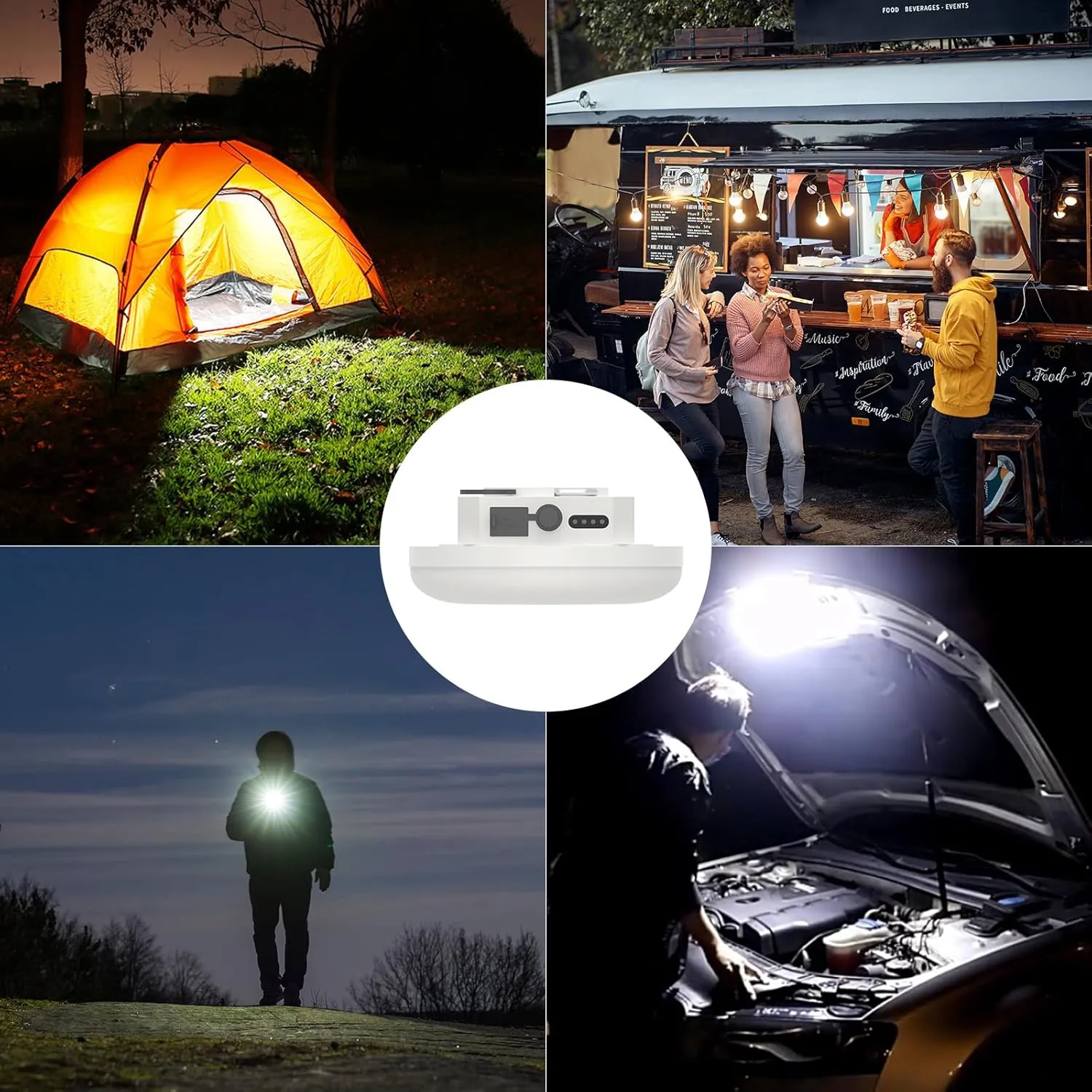 10000mAh Rechargeable Hanging Tent Light with Magnet, 30W 4000LM LED 3 Color Lighting Modes (Remote) Power Bank Camping Lantern, Portable IPX5 Waterproof LED Flashlight for Emergency & Gift