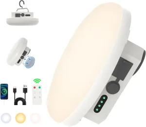 10000mAh Rechargeable Hanging Tent Light with Magnet, 30W 4000LM LED 3 Color Lighting Modes (Remote) Power Bank Camping Lantern, Portable IPX5 Waterproof LED Flashlight for Emergency & Gift