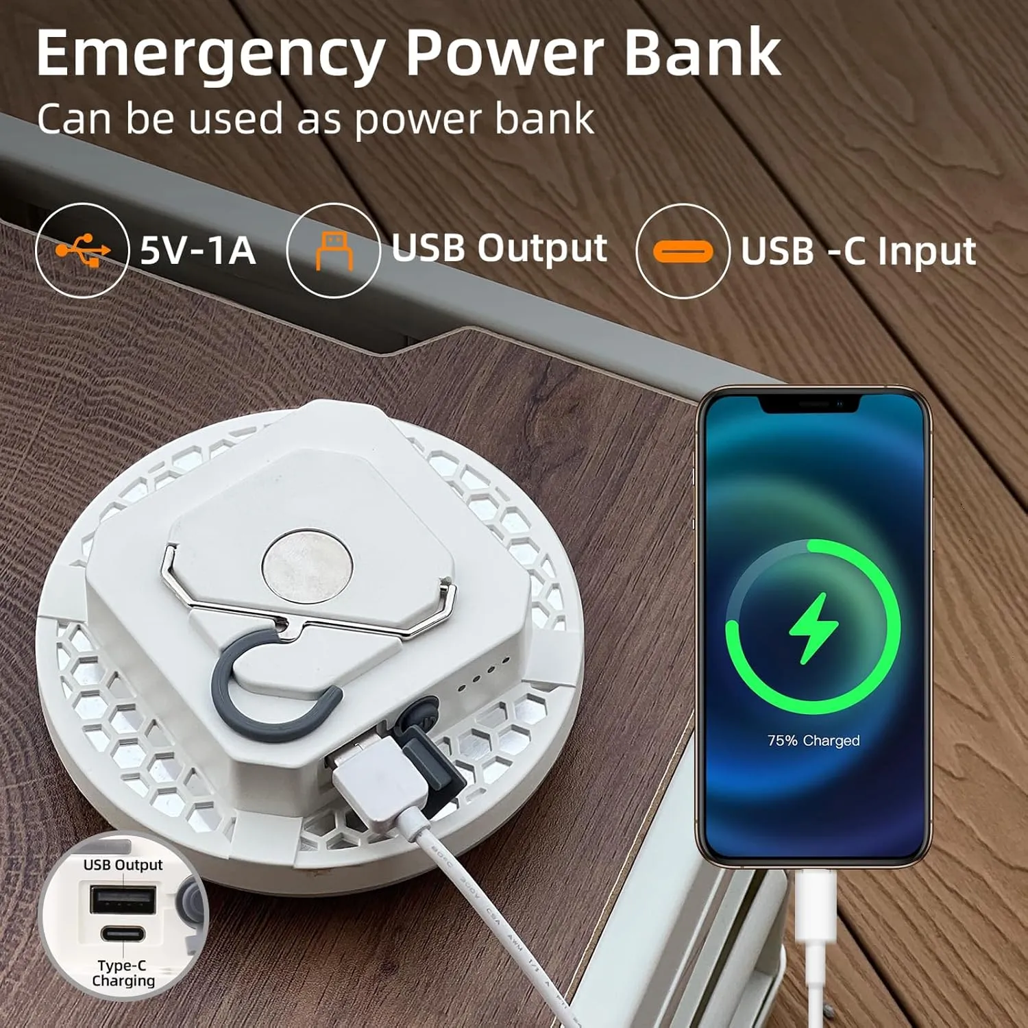 10000mAh Rechargeable Hanging Tent Light with Magnet, 30W 4000LM LED 3 Color Lighting Modes (Remote) Power Bank Camping Lantern, Portable IPX5 Waterproof LED Flashlight for Emergency & Gift