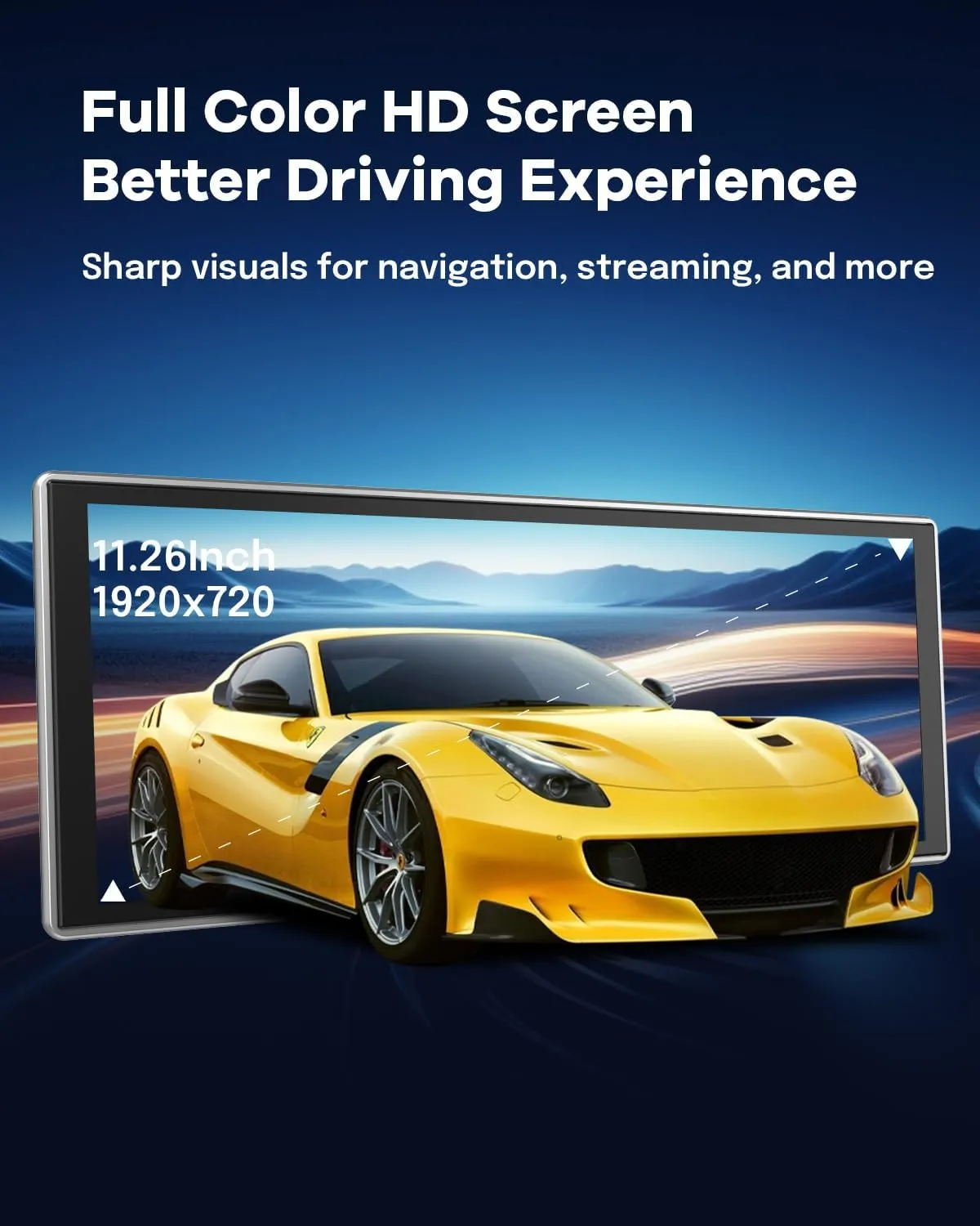 11.26 Inch Wireless CarPlay Screen for Car, Apple CarPlay & Android Auto Touch Screen Car Stereo with 4K Dash Cam, Bluetooth, Mirror Link, GPS Navigation, FM, Voice Control for Vehicles (Black)