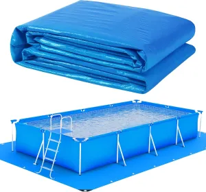 11.5 Ft x 8.2 Ft Swimming Pool Ground Cloth Rectangular Swimming Pool Liner Pad for Above Ground Swimming Pools Heavy Duty Pool Ground Mat Protector Pad Prevents Punctures Pool Tarp