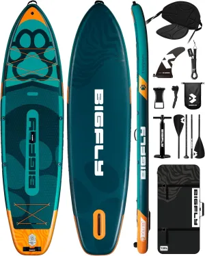 11'6×35" Super Wide Inflatable Stand Up Paddle Board, Ultra Stable Wide SUP for 2 1 People/Family/Big Size, 100L Backpack, All-Round Sup Board, US Big Fin