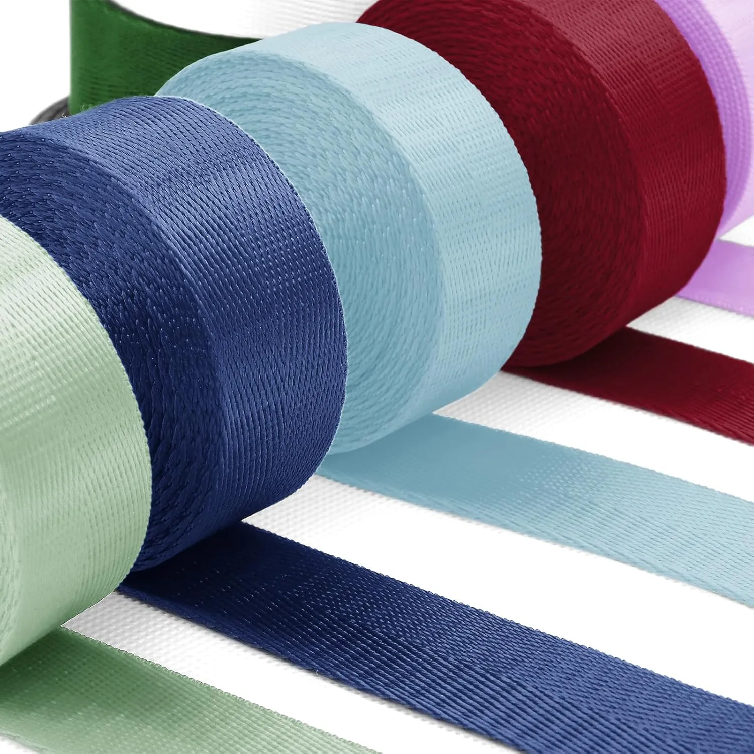 12 Rolls Nylon Webbing 1 inch 1.5 inch 2 inch Nylon Strap Webbing Straps Backpack Straps Nylon Belt, 10 25 50 3.3 Yards Webbing Strapping