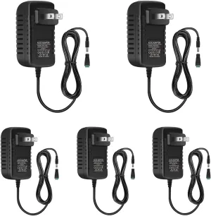 12V LED Power Supply, 12W AC Adapter Power Supply, 100-240V AC to 12 V DC Transformer Driver, 12V Power Supply for LED Strip Lights, Wall Plug Power Adapter with 5.5/2.1 DC Female Connector 5 Pack