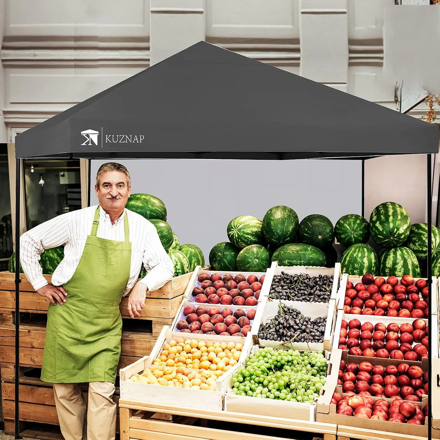 12’x12’ Pop up Canopy Tent Patented EZ Set up Instant Outdoor Canopy with Sidewall Bonus 4 Weight Sandbags, 8 Stakes and 4 Ropes, Grey