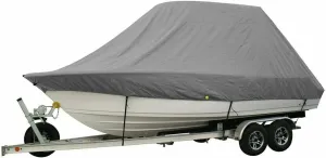18-28ft 600D Jumbos Cruiser Boat-Cover Heavy-Duty Oceansouth Marine Water Sun Proof UV Protection Fish-Ski VHull Mooring Cover(Grey 22-24ft)