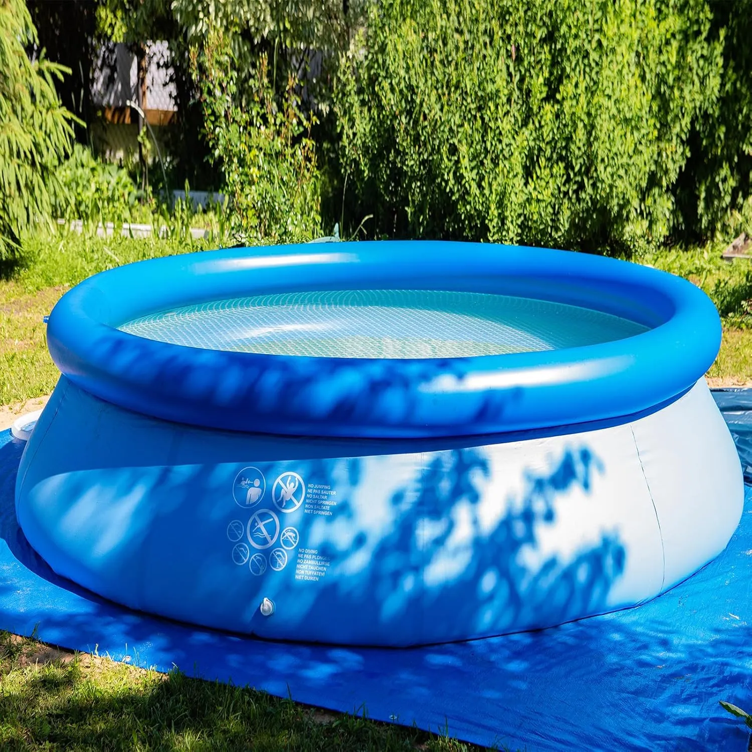 18 x 18 Ft Swimming Pool Ground Cloth Square Swimming Pool Liner Pad for Above Ground Swimming Pools Heavy Duty Pool Ground Mat Protector Pad Prevents Punctures Pool Tarp