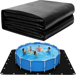18 x 18 Ft Swimming Pool Ground Cloth Square Swimming Pool Liner Pad for Above Ground Swimming Pools Heavy Duty Pool Ground Mat Protector Pad Prevents Punctures Pool Tarp