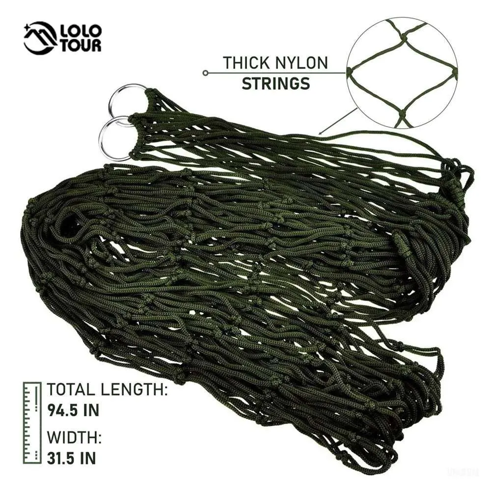 180x80cm Single Nylon Net Hammock Swing Hanging Sleeping Bed Chair Lightweight Premium Quality Hammock for Travel Camping Garden