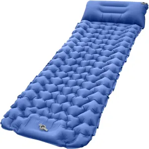 196cm x68cm Camping Inflatable Mattress Inflatable Air Cushion TPU Nylon Foldable Outdoor Mattress Ultralight Leakproof Wear-Resistant Self-Rebound for Camping Trekking