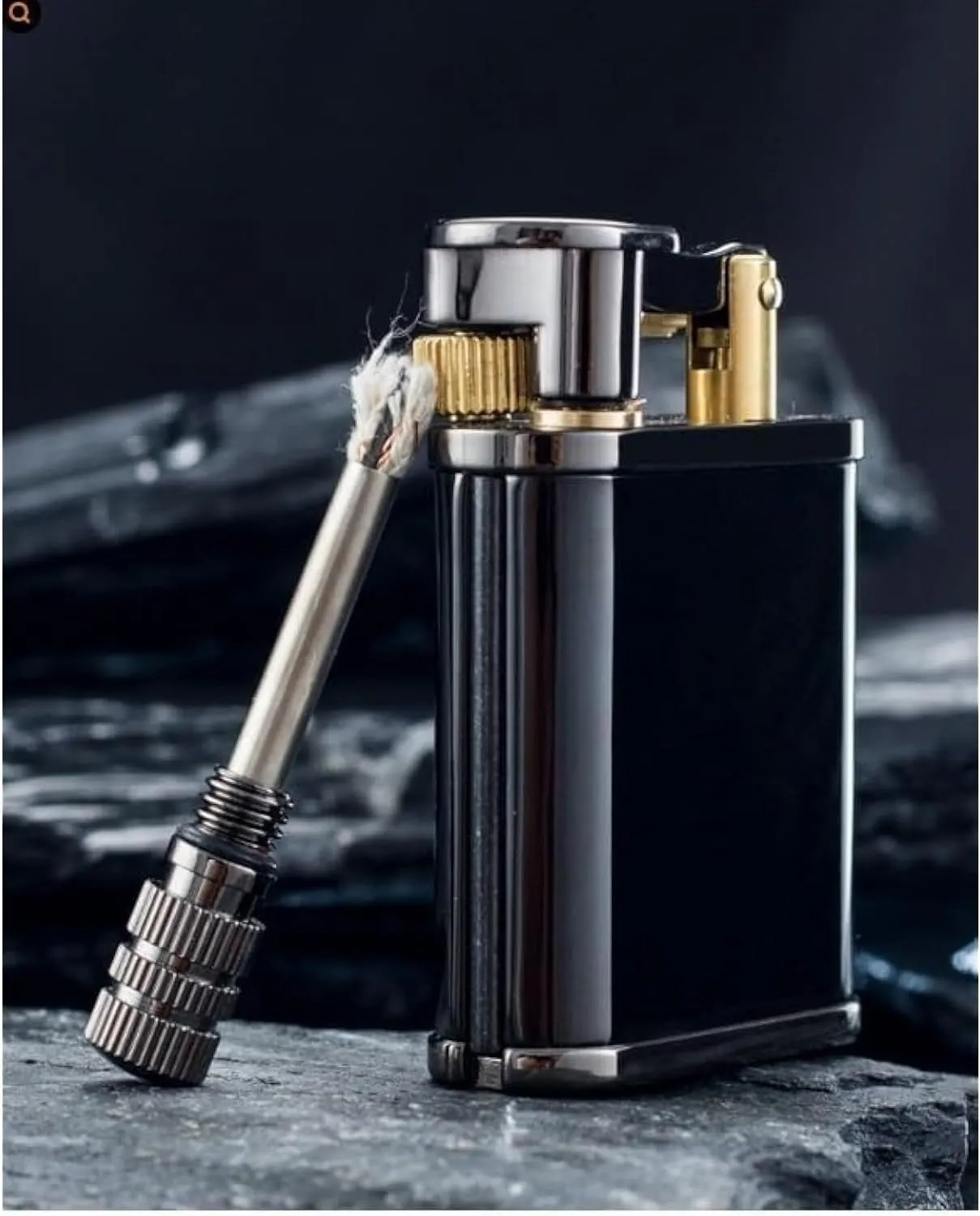 2 in 1 Lighter Permanent Matches Antique Style Lift Arm Kerosene with Refillable Windproof Trench Vintage Collectible Men's Gift(#794719)