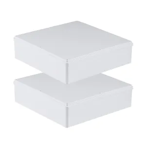 2 Pack 12" x 12" x 3" PVC Plastic Dustproof Waterproof Box IP65 Junction Boxes Project Junction Conduit Box for Electrical Enclosure