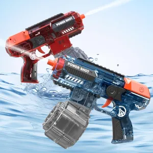 2 Pack Rechargeable Electric Water Toy Gun, High Powered Water Toy Guns for Adults Kids, Automatic Water Toy Gun Without Leaks, Waterproof Squirt Toy Gun, Up to 32 FT Range, 500cc & 50cc Magazine
