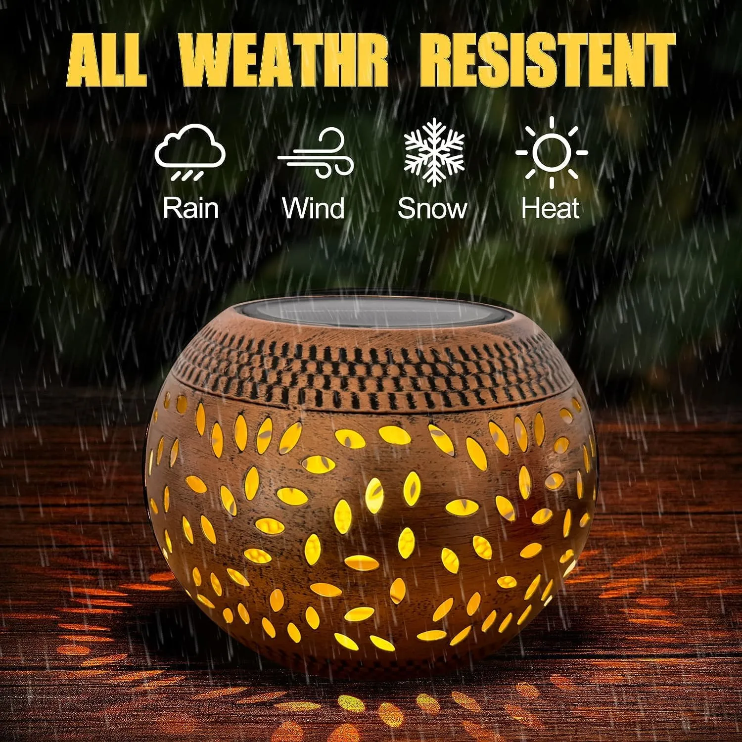2 Pack Solar Table Lanterns Outdoor Waterproof LED Lights Bronze, Solar Powered Decorative Lantern for Indoor Desk Bedroom Patio Garden Pathway Yard