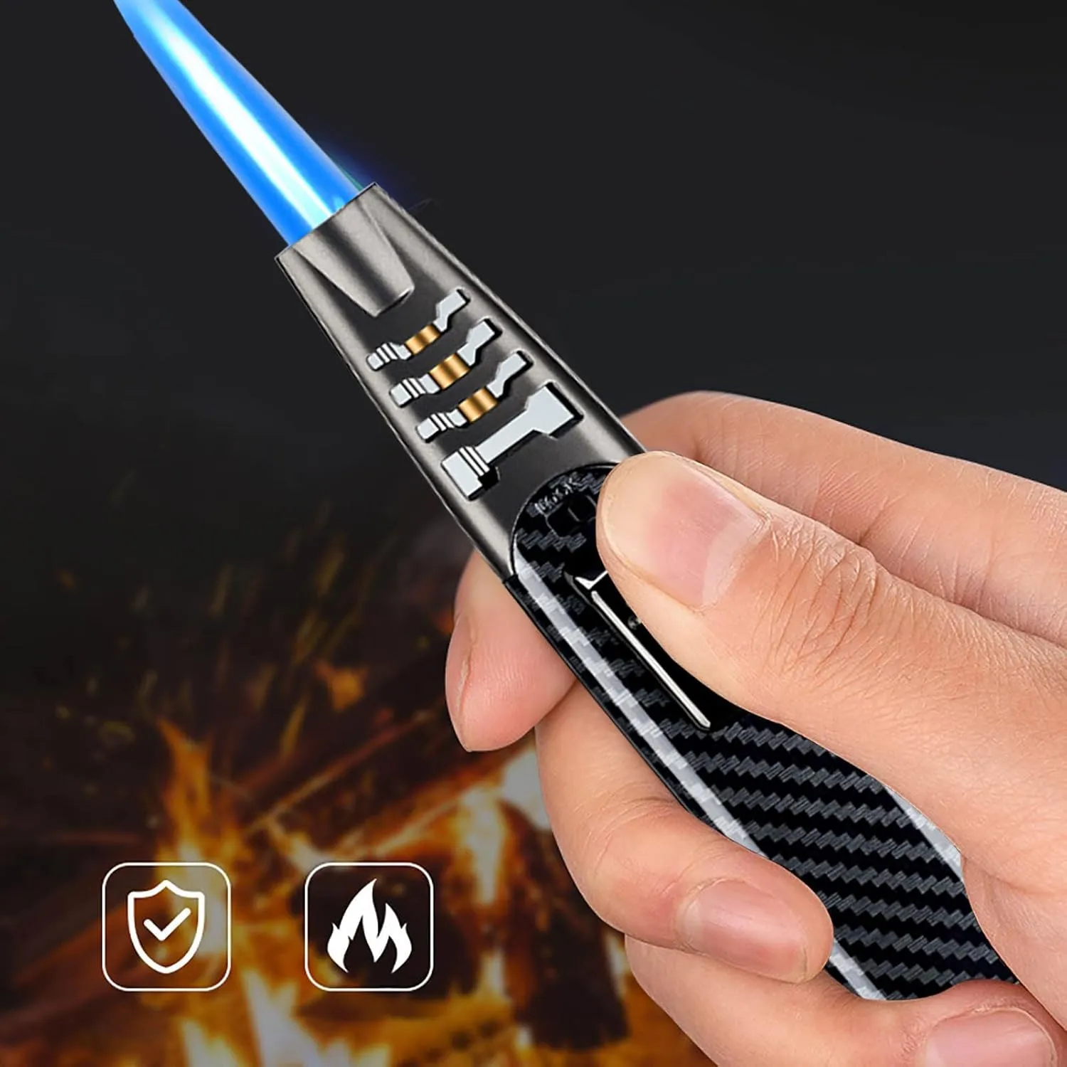 2 Pcs Fire Lighter Electric Fire Electric Lighter Powerful Adjustable Dual-Arc Torch Lighter Bright Fire Torch Lighter Waterproof Windproof for Kitchen Camping Grill Outdoor (Silver)