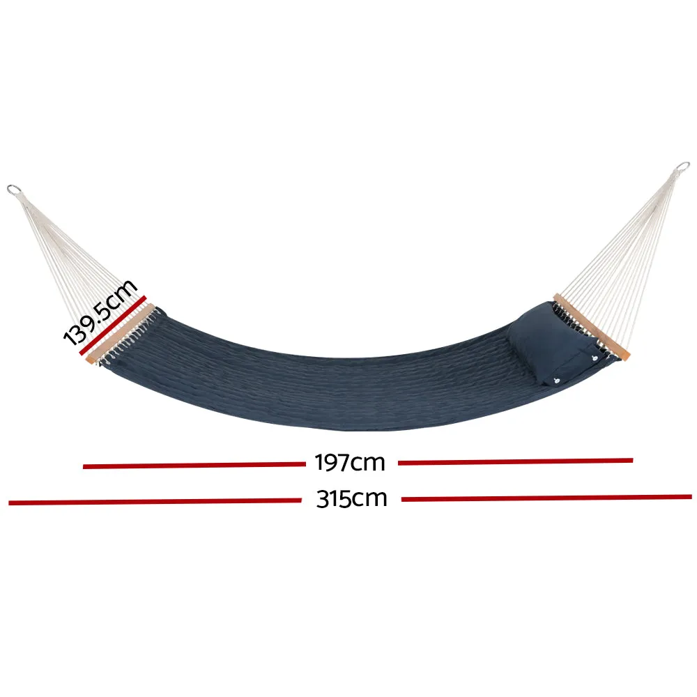2 Person Large Hammock Bed Portable Outdoor Hanging Bed - Navy Blue