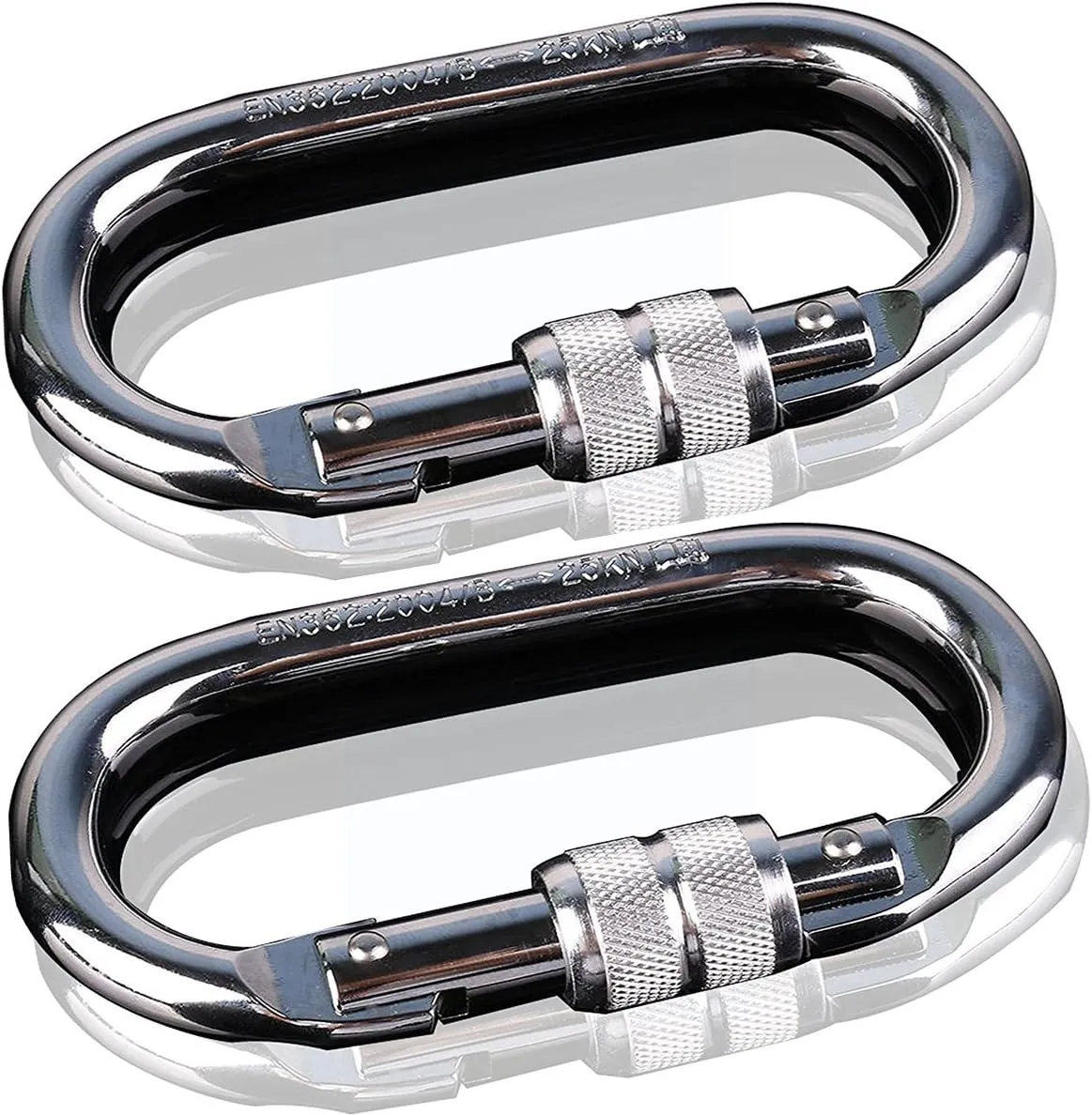 2 Sets of Rock Climbing Carabiner O-Shaped Super-Strength Steel Screws Lock Anti-Fall Safety Equipment | Camping Outdoor Hiking Climbing Climbing