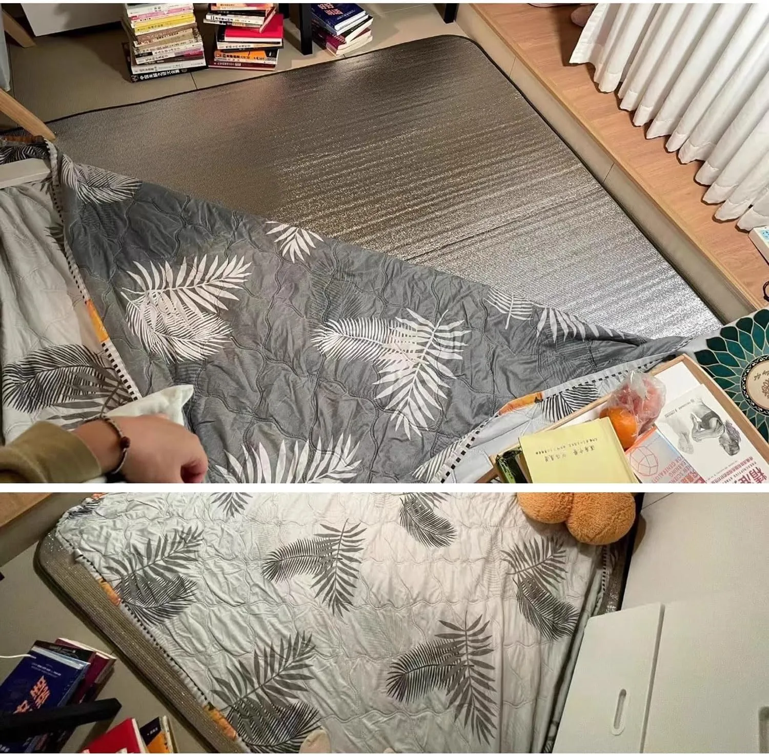 200 X 150 cm Camping Aluminum Sleeping Foam Mat, Almohadilla de Espuma de Aluminio de Doble Cara a Prueba de Humedad Impermeable y Aislante
