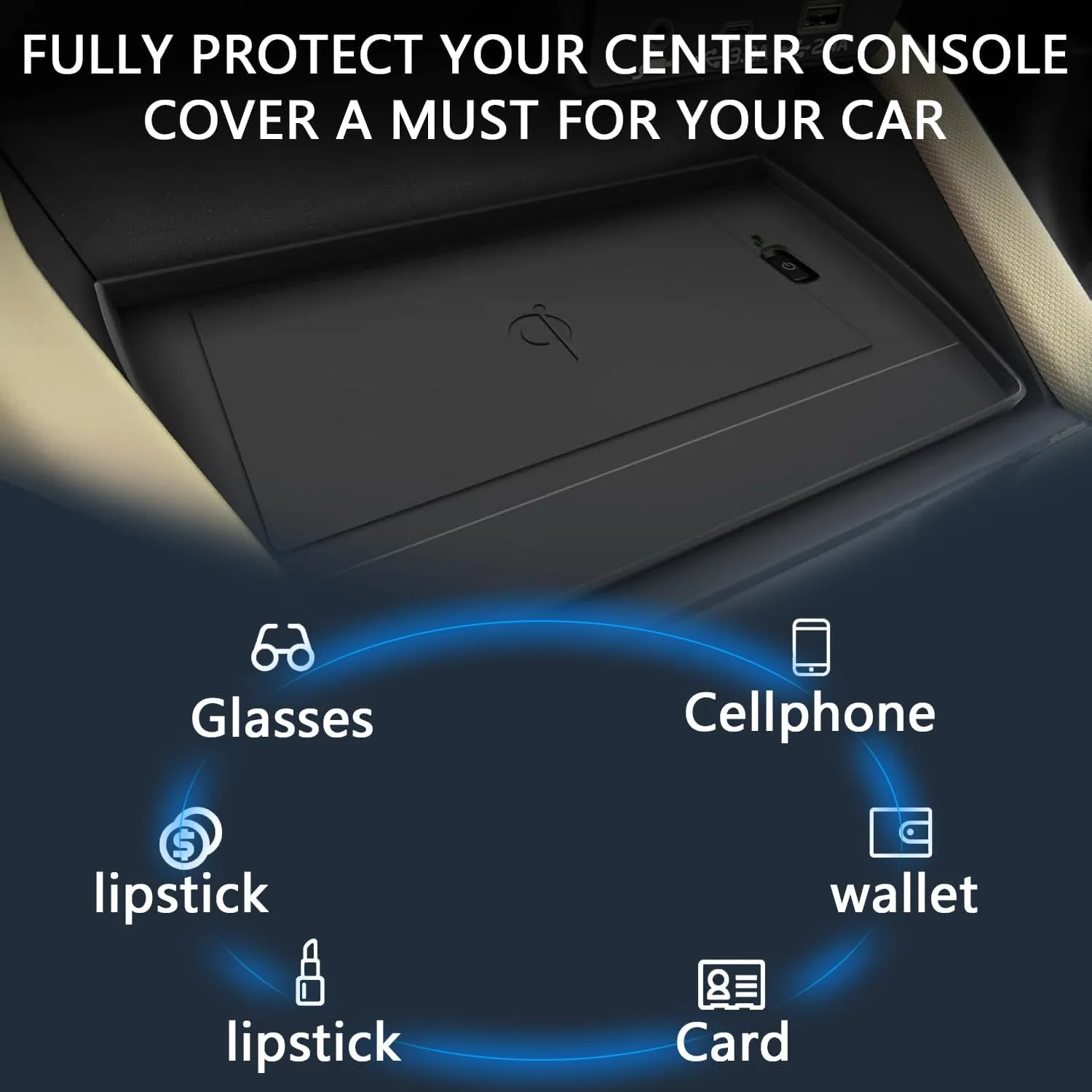 2025  Forester Center Console Wireless Charging Protective Mat fits for 2025 Forester(Base/Premium/Sport/Wilderness/Limited/Touring) Center Console Inserts Liner Anti-Slip Anti-Dust Waterproof Mats