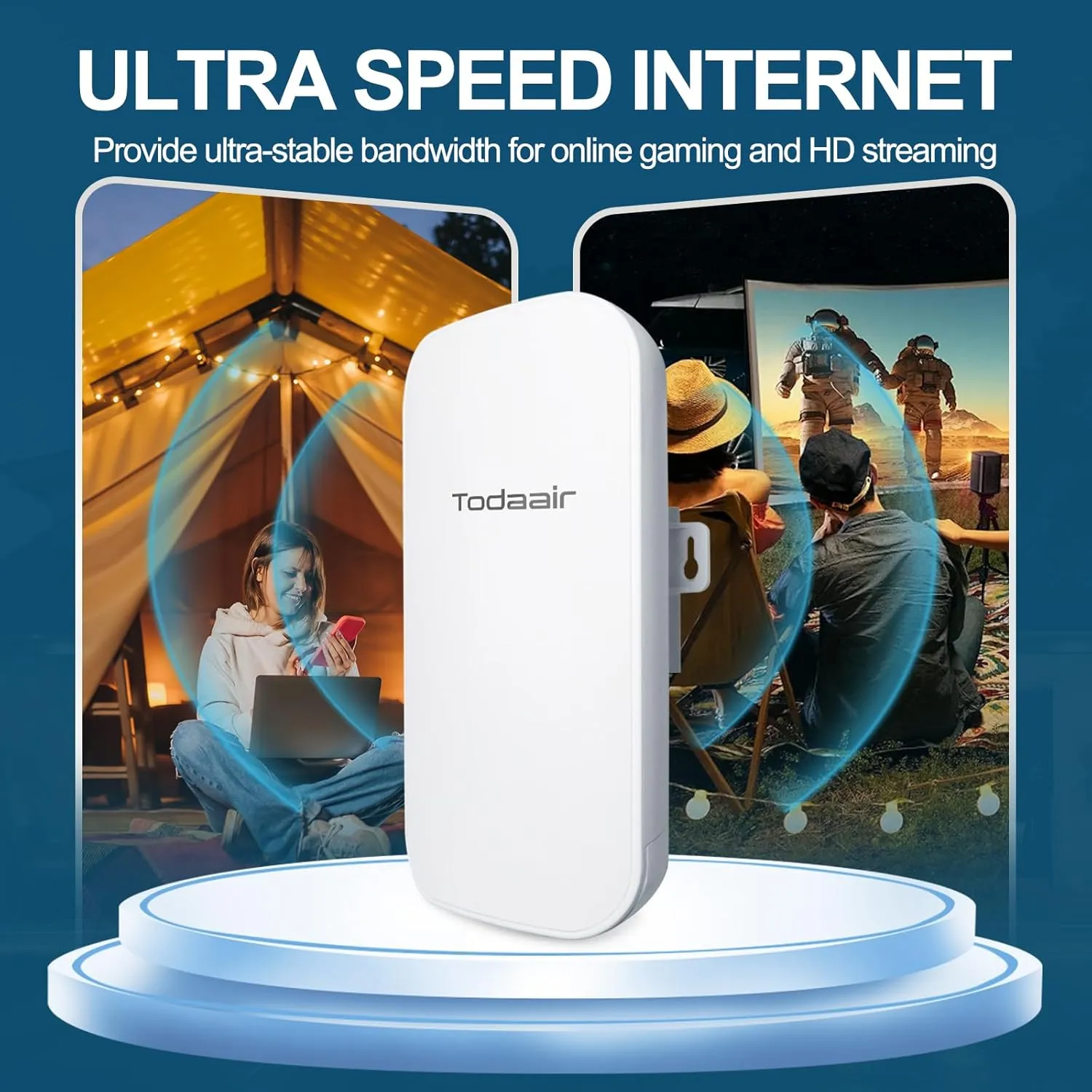 2025 Outdoor WiFi Extender，WiFi Booster | AI Watchdog | Repeater&AP Mode｜IP65 Weatherproof | Up to 1200Mbps Dual Band WiFi Repeater | Covers Up to Least 3440 Sq. ft and 30 Devices