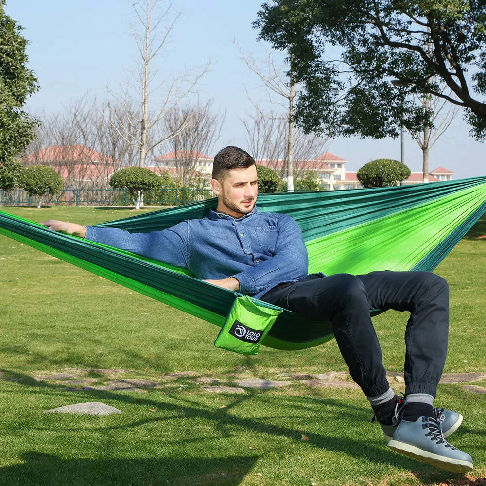 24 Color 2 People Portable Parachute Hammock Camping Survival Garden Flyknit Hunting Leisure Hamac Travel Double Person Hamak