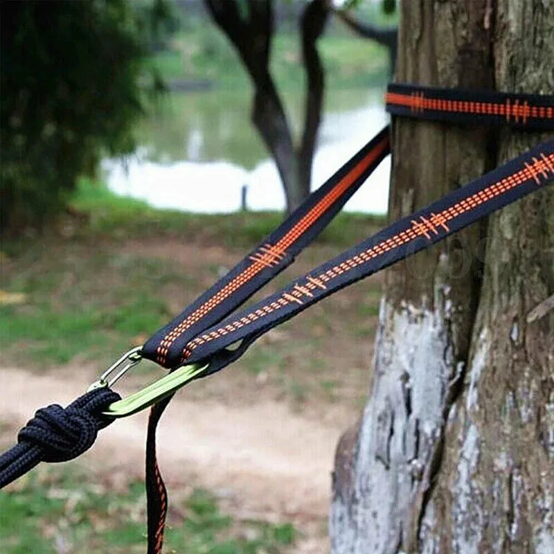 2/4Pcs Heavy-Duty Hammock Straps - Reinforced Polyester with 5 Rings, High Load-Bearing for Outdoor Camping