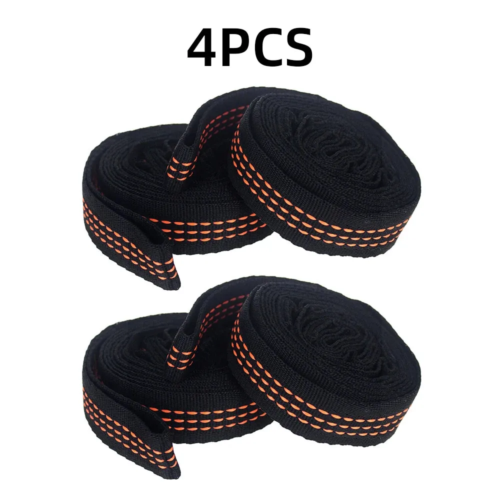 2/4Pcs Heavy-Duty Hammock Straps - Reinforced Polyester with 5 Rings, High Load-Bearing for Outdoor Camping