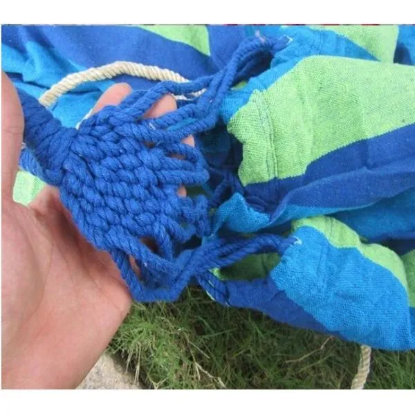280x80cm 120kg Weight Load Canvas Hammock for Outdoor Camping - Blue