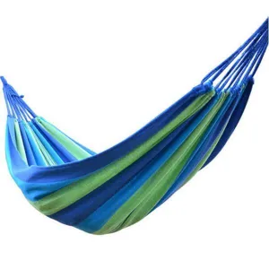 280x80cm 120kg Weight Load Canvas Hammock for Outdoor Camping - Blue