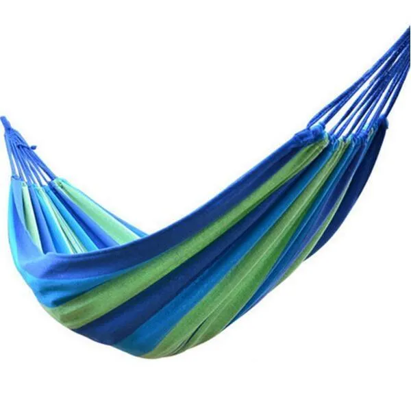280x80cm 120kg Weight Load Canvas Hammock for Outdoor Camping - Blue