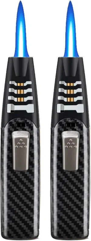 2Pack Fire Butane Torch Lighter, Butane Cigar Lighter, Refillable Butane Torch Lighter (C)