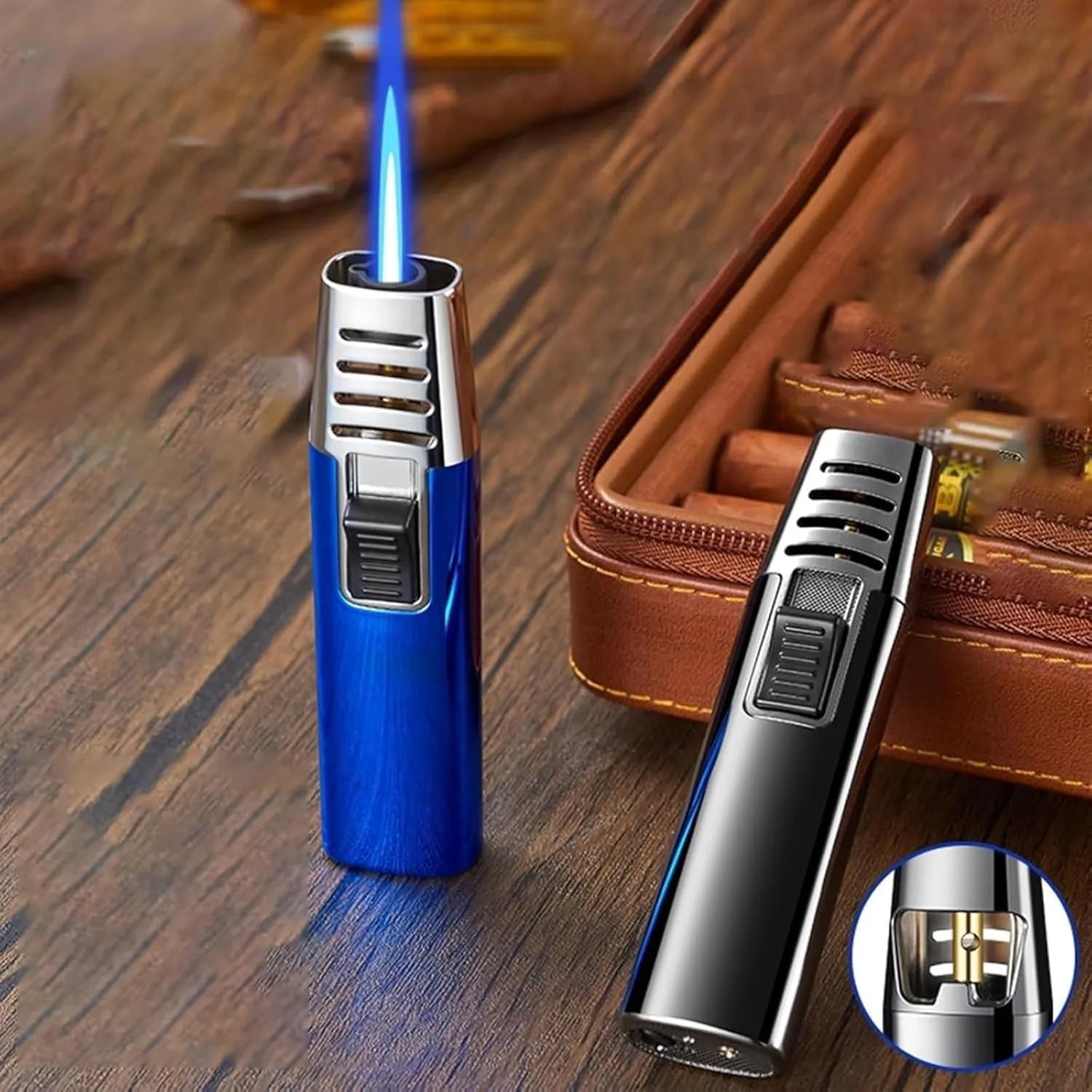 2Pack Mini Powerful Adjustable Flame Dual-Arc Torch Lighter, Electric Lighter, Waterproof and Windproof Candle Lighter Butane Lighter Grill Lighter(2pack G)