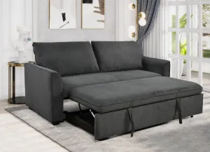 3 in 1 Loveseat Convertible Queen Sleeper Sofabed Corduroy Upholstered Tufted Sofa Bed Queen Pull-Out Sleeper Couch Bed With Curved Armrests and Reclining Backrest for Home Apartment RV Living Room