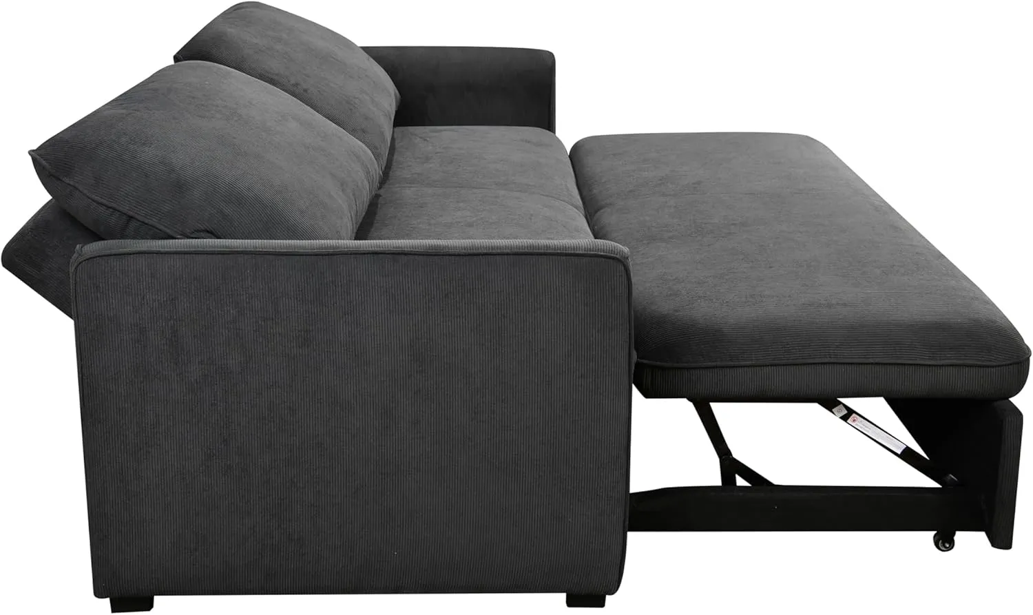 3 in 1 Loveseat Convertible Queen Sleeper Sofabed Corduroy Upholstered Tufted Sofa Bed Queen Pull-Out Sleeper Couch Bed With Curved Armrests and Reclining Backrest for Home Apartment RV Living Room