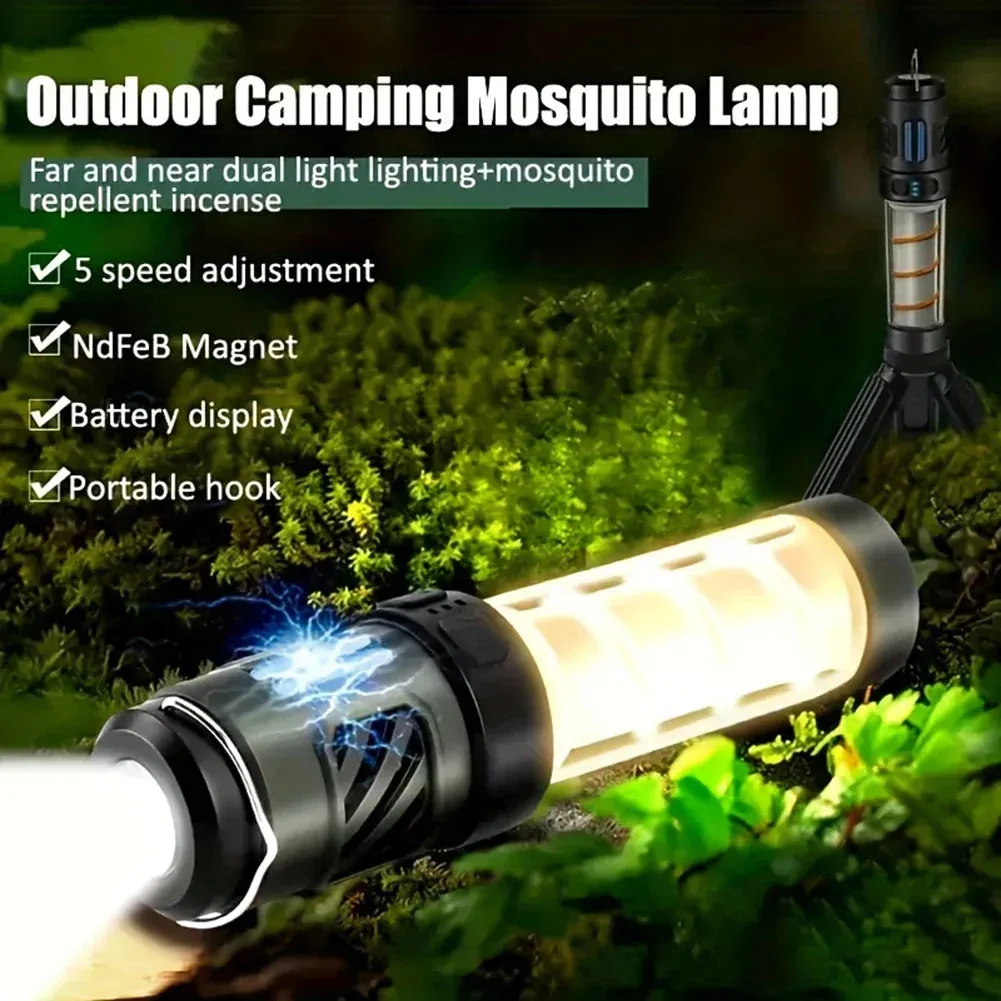 3 in 1 Mosquito Repeller Lamp USB Rechargeable Camping Light with Triangle Bracket Telescoping Tripod Outdoor Light for Outdoor