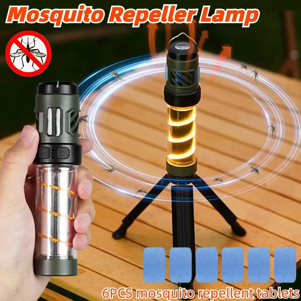 3 in 1 Mosquito Repeller Lamp USB Rechargeable Camping Light with Triangle Bracket Telescoping Tripod Outdoor Light for Outdoor