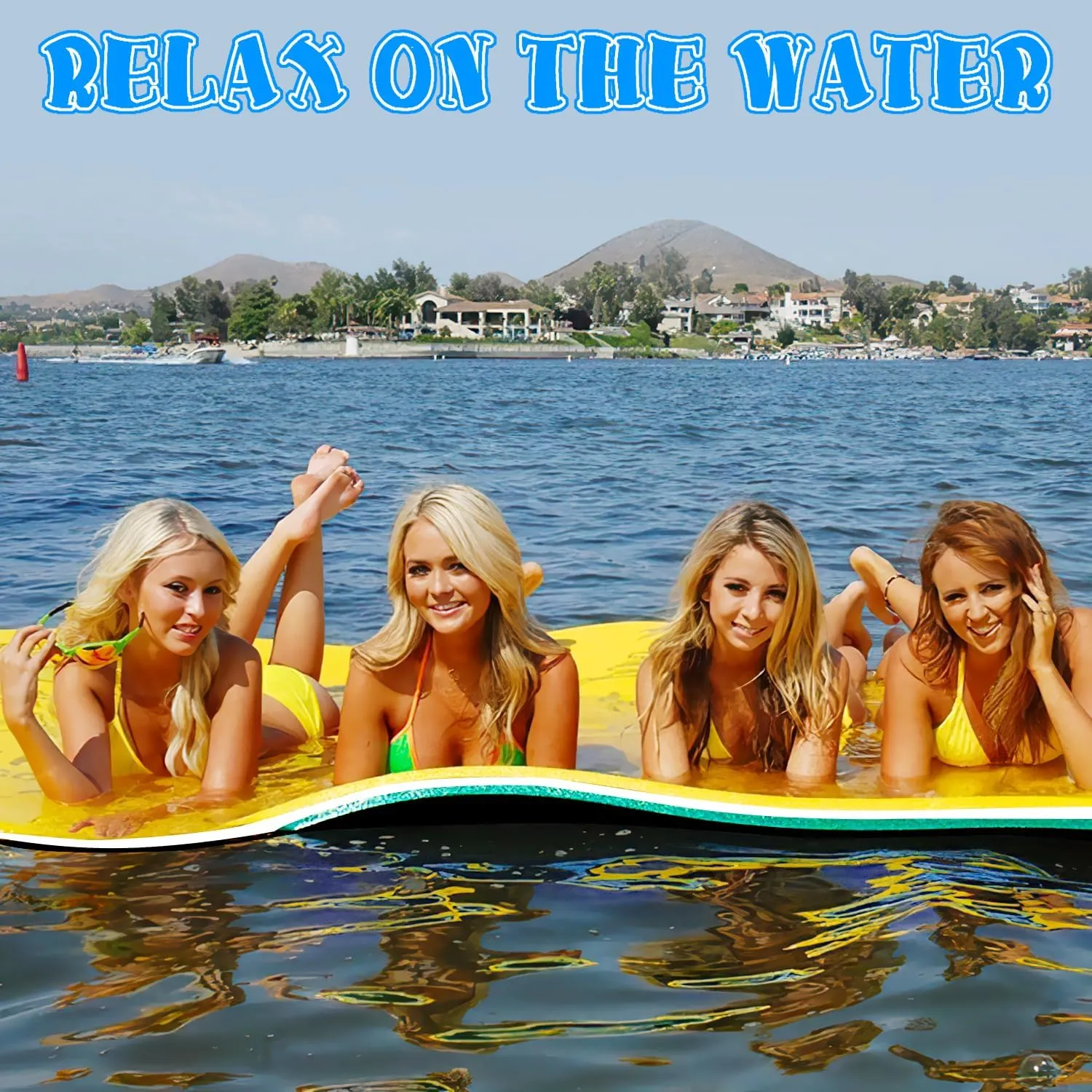 3 Layers XPE Foam Floating Mat Water Mats, 7/9/12/18 Ft Tear-Resistant Lily Pad Lilly Pad Water Matt, Lily Pad Floating Swim Mat for Lake, Ocean, Beach, River