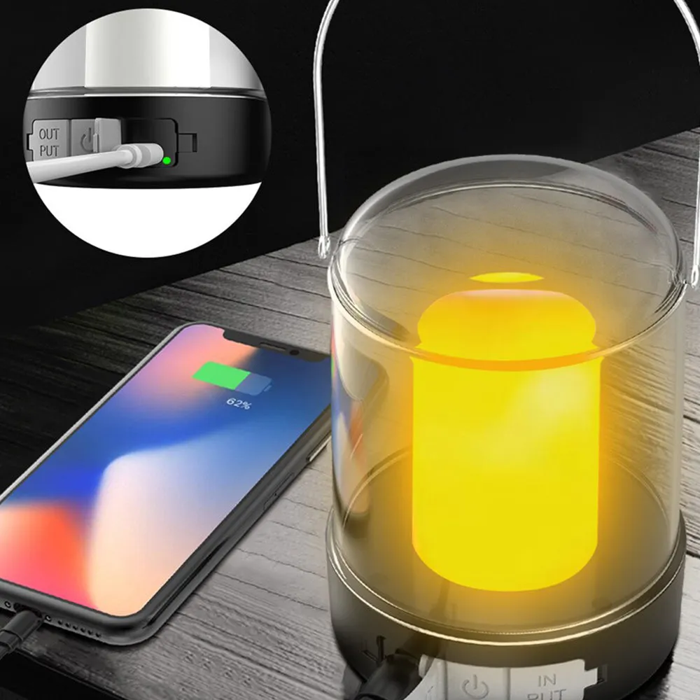 3 Modes Vintage Portable Camping Lantern-USB Rechargeable