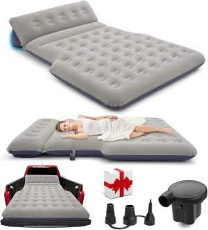 3 Types of Adjustments Truck Bed Air Mattress for 5.5-6.5 Ft with Pump- Mattress Portable for Home,Tent,Camping & Guests, Travel,Gifts- Full Size Truck- 800lb Weight Capacity