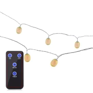 30 LEDs Iron Oval Lantern String Light with Remote Control