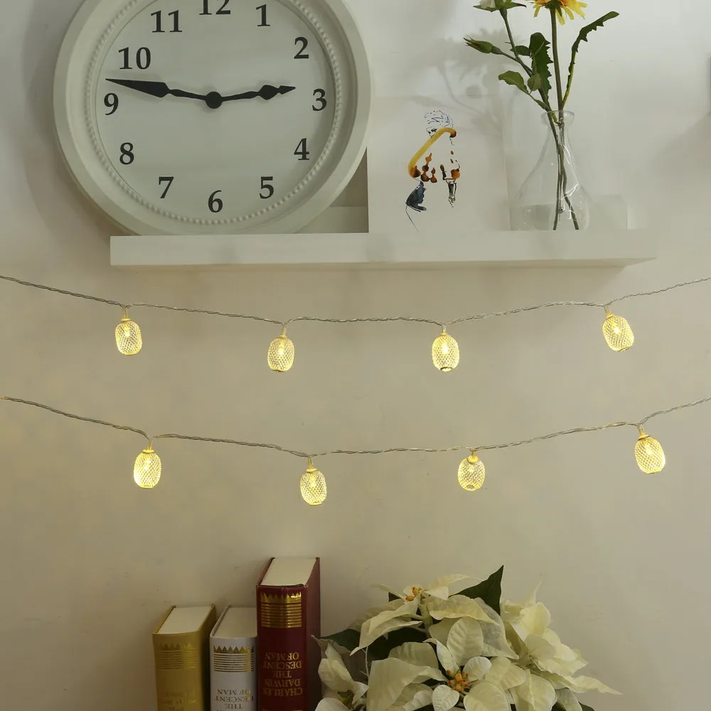 30 LEDs Iron Oval Lantern String Light with Remote Control