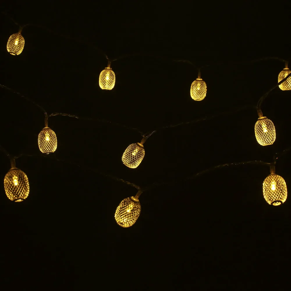 30 LEDs Iron Oval Lantern String Light with Remote Control