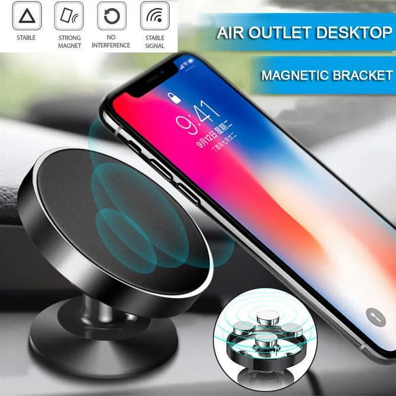 360° Rotating Magnetic Car Mobile Phone Holder Mount Stand Cradle For Phone Gps