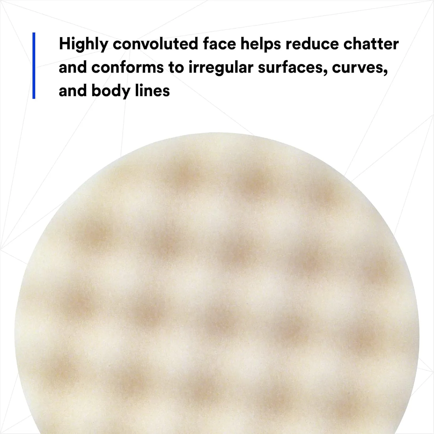 3M Foam Compounding Pad, 05723, Single Sided, Flat Back, Hook and Loop, 8 in (203.2 mm), 2 Pads/Bag