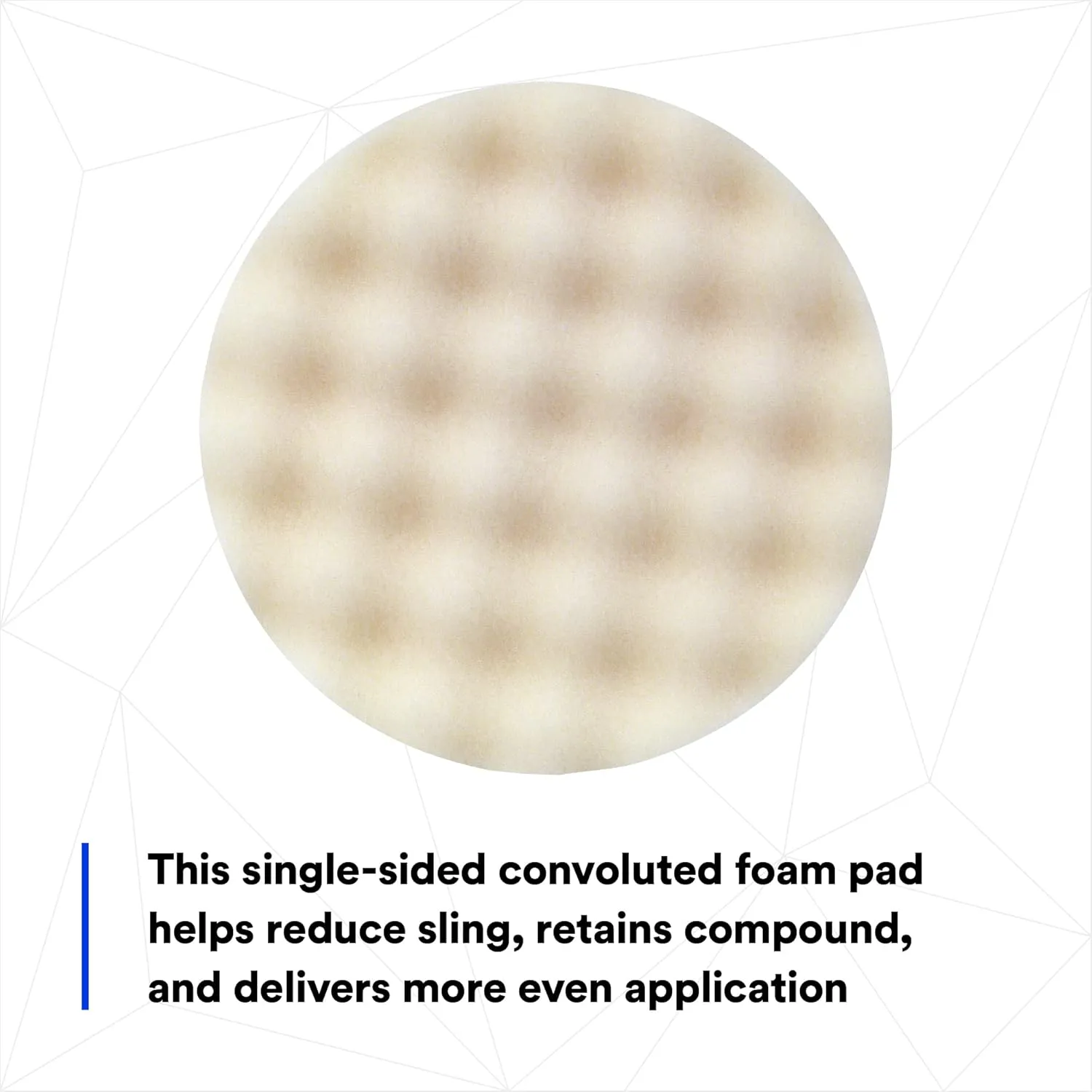 3M Foam Compounding Pad, 05723, Single Sided, Flat Back, Hook and Loop, 8 in (203.2 mm), 2 Pads/Bag